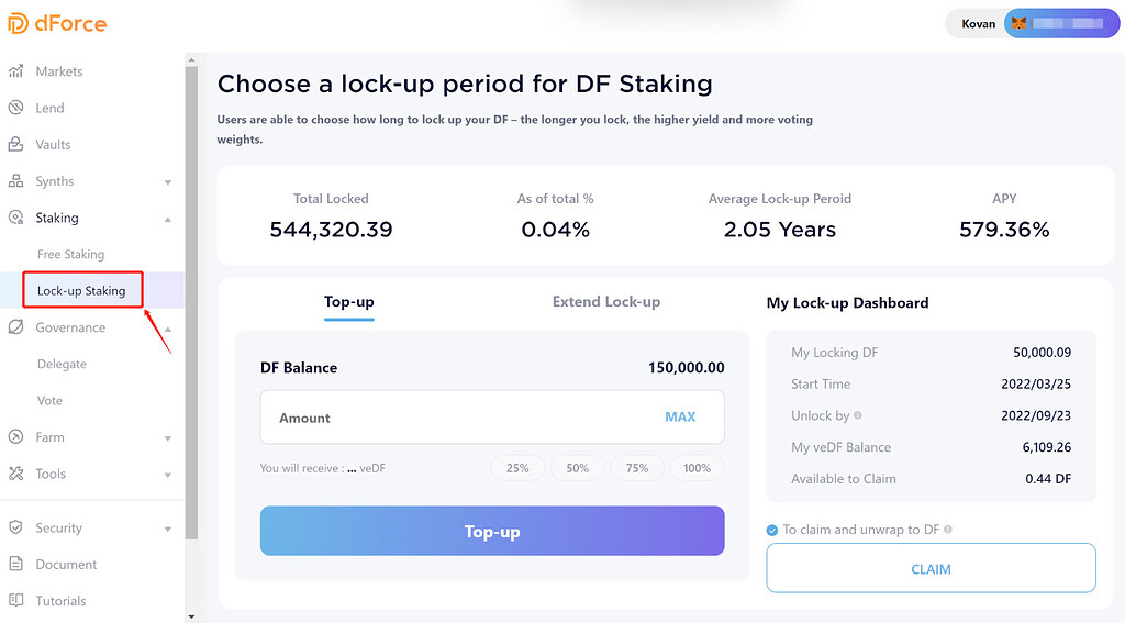 How to Exit from Lock-up Staking? - dForce